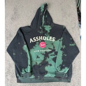 Assholes Live Forever Green Black Tie Dye Hoodie Mens XL ALF Live Forever